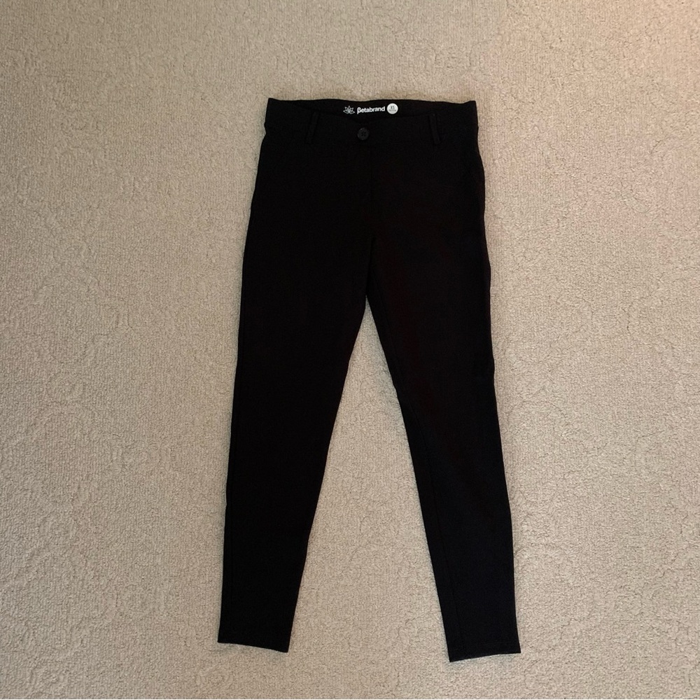 Betabrand Women's Dress Pants XS Petite Black Straight Leg Stretch Pull On